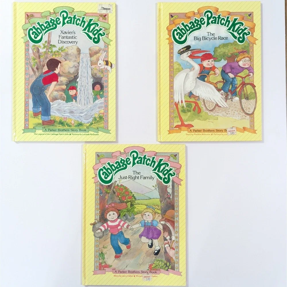 Lot of 3 Vintage CABBAGE PATCH KIDS 1984 Parker Bros. Hardcover Children's Books